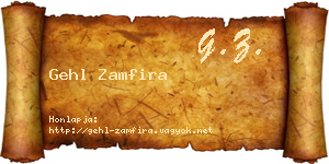 Gehl Zamfira névjegykártya